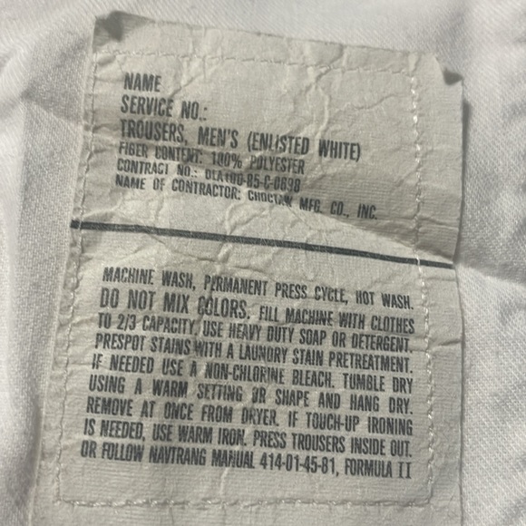 White navy shirt size 38 long and pants. - Picture 9 of 12